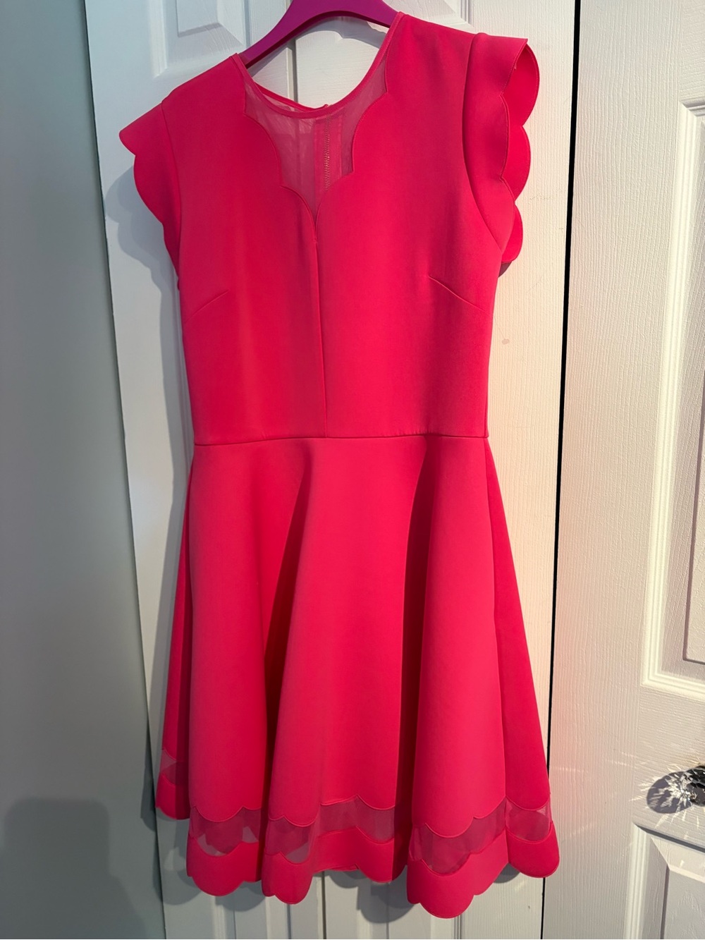 Ted Baker London Hot Pink Scallop Hem Party Dress